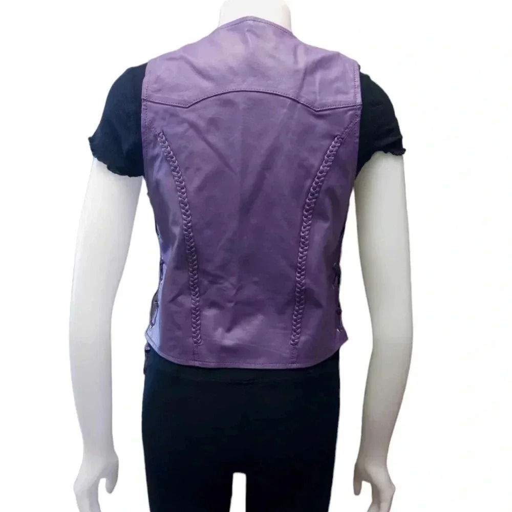 Bikers Club Violet Nylon Motorcycle Adjustable Vest Size Medium - Picture 3 of 11